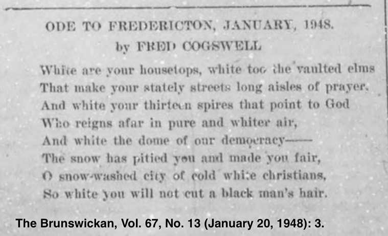 Ode to Fredericton, January, 1948